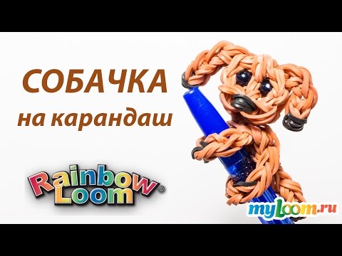 Как сделать из резинок кота на карандаш