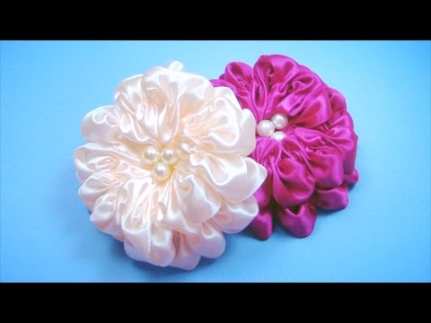 Канзаши пышные цветы мастер класс
