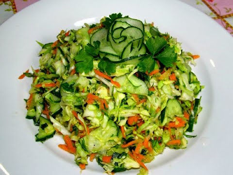 Салат из огурцов и капусты с Салат из огурцов и капусты с