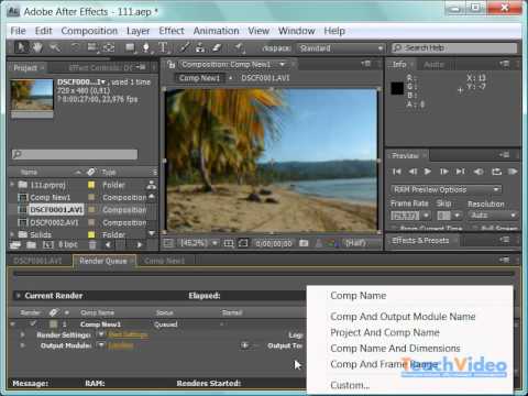 Как создать avi в adobe after effects
