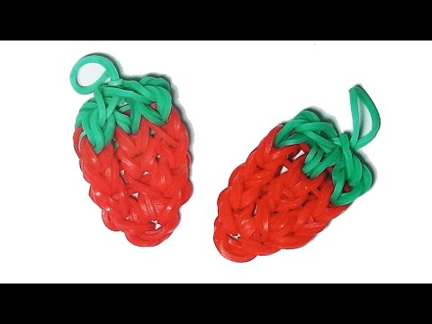 Как сделать клубнику из резинок на пальцах