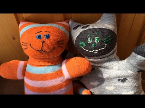 ГНТИ - Sock cat tutorial. Коты из носков развивающие, мастер класс. - Видеорепортажи из мира науки и техники